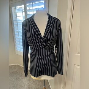 DKNY Navy & White Pinstripe Blazer Career‎ Office Business jacket blazer 6